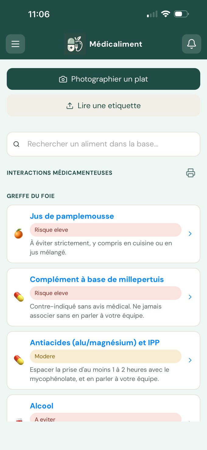 Médicaliment, écran scanner